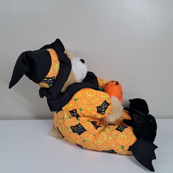 PUFFY Halloween Bear Plush Toy Cat PJs Bat Slippers Pumpkin Midwestern Home Prod - Picture 7 of 16